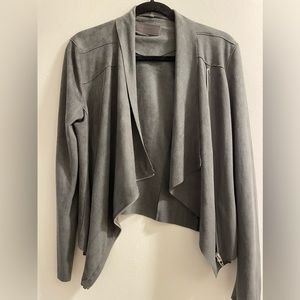 Grey suede drape jacket